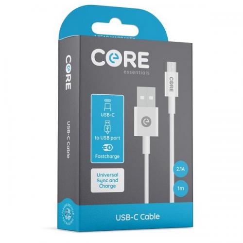 Type-c Fast Charging Cable 2.1a 1 Meter Core White