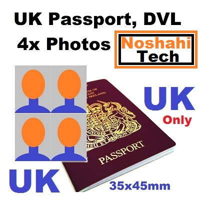 Passport Photo UK 35mmx45mm Bradford Noshahi Tech