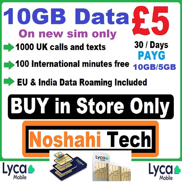 Lycamobile 3gb Data, 1000 Minutes, 1000 Texts, 100 Eu Minutes 30 Days Bundle Payg