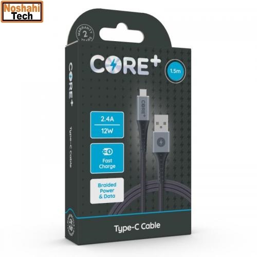 Charger Cable Type C  1.5m Braided Grey 2.4a 12w Core
