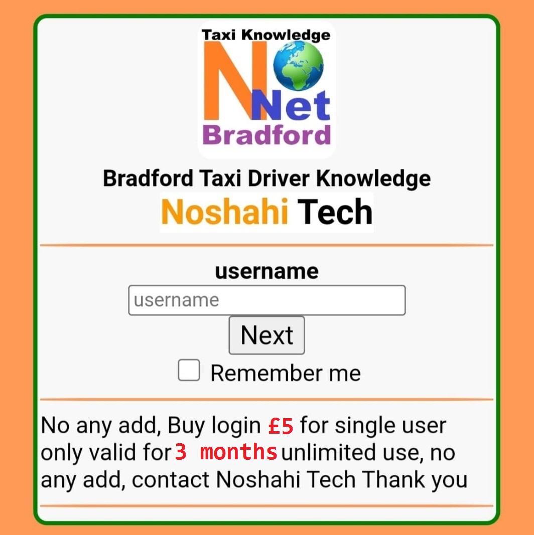 Taxi Driver Knowledge Test Online New User Account 3 Months No Ads No Any Popup For New Drivers