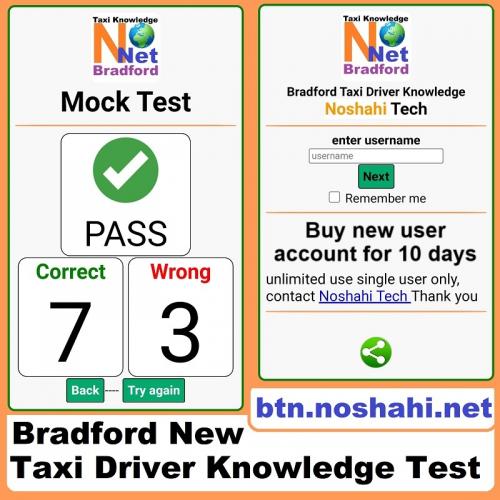 Pass Your Bradford Taxi Knowledge Test CSE Knowledge New Driver Learn Easy Unlimited Mock Test Plus More Info Read