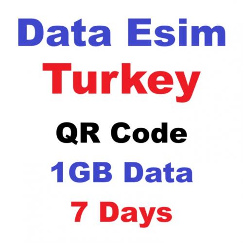 Esim Turkey 1gb Data 7 Days Pay As You Go Qr Code Ready To Scan