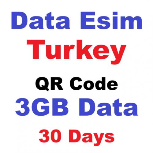 Esim Turkey 3gb Data 30 Days Pay As You Go Qr Code Ready To Scan