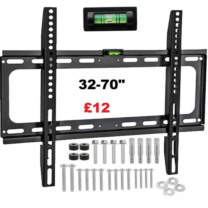 Tv Wall Mount Bracket For 32 To 70 Inch Smart Led Lcd Tvs Heavy Duty Flat Screen Universal Mount Vesa 600x400 Compatible