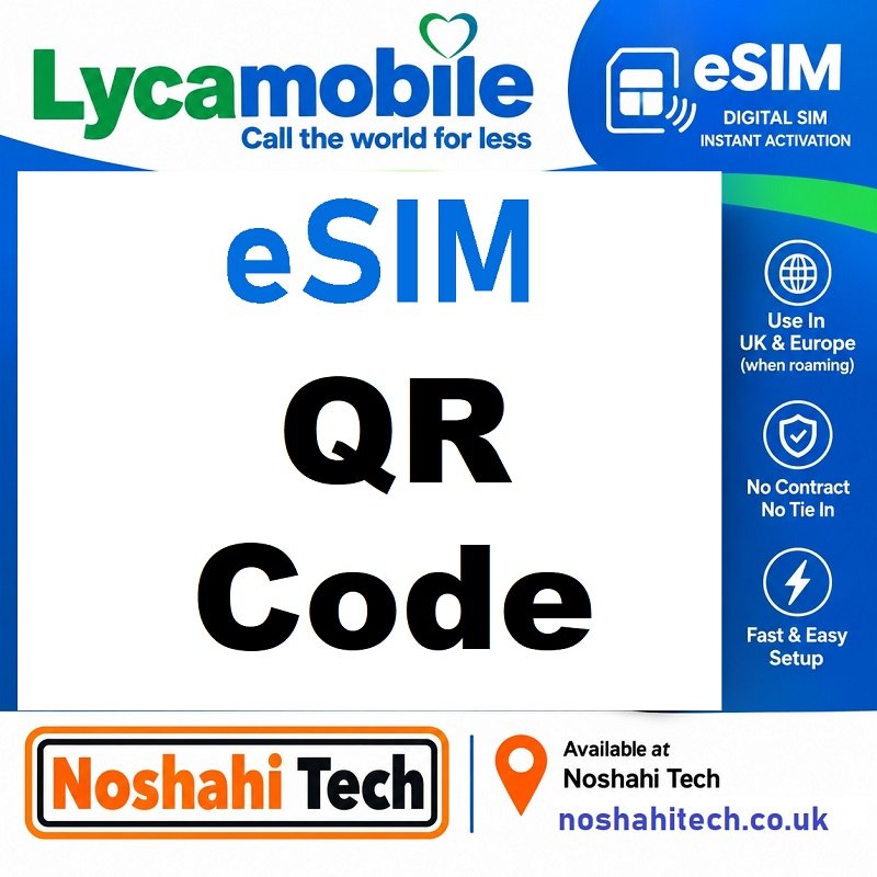 Lyca Mobile E-sim 20gb Data Unlimited Minutes Texts Uk New Preloaded QR Code Ready